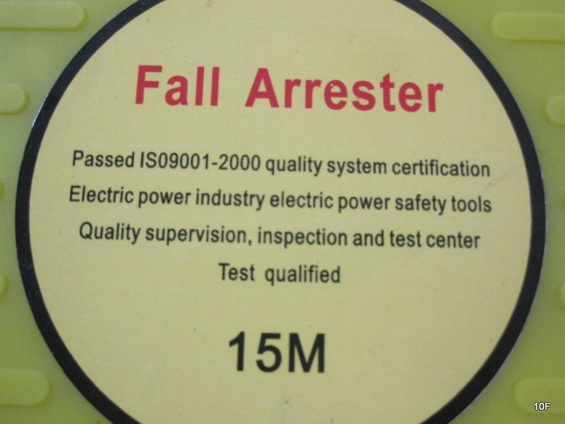 15M Self-Retracting Fall Arrester with Double Locking Hook, 150kg Capacity