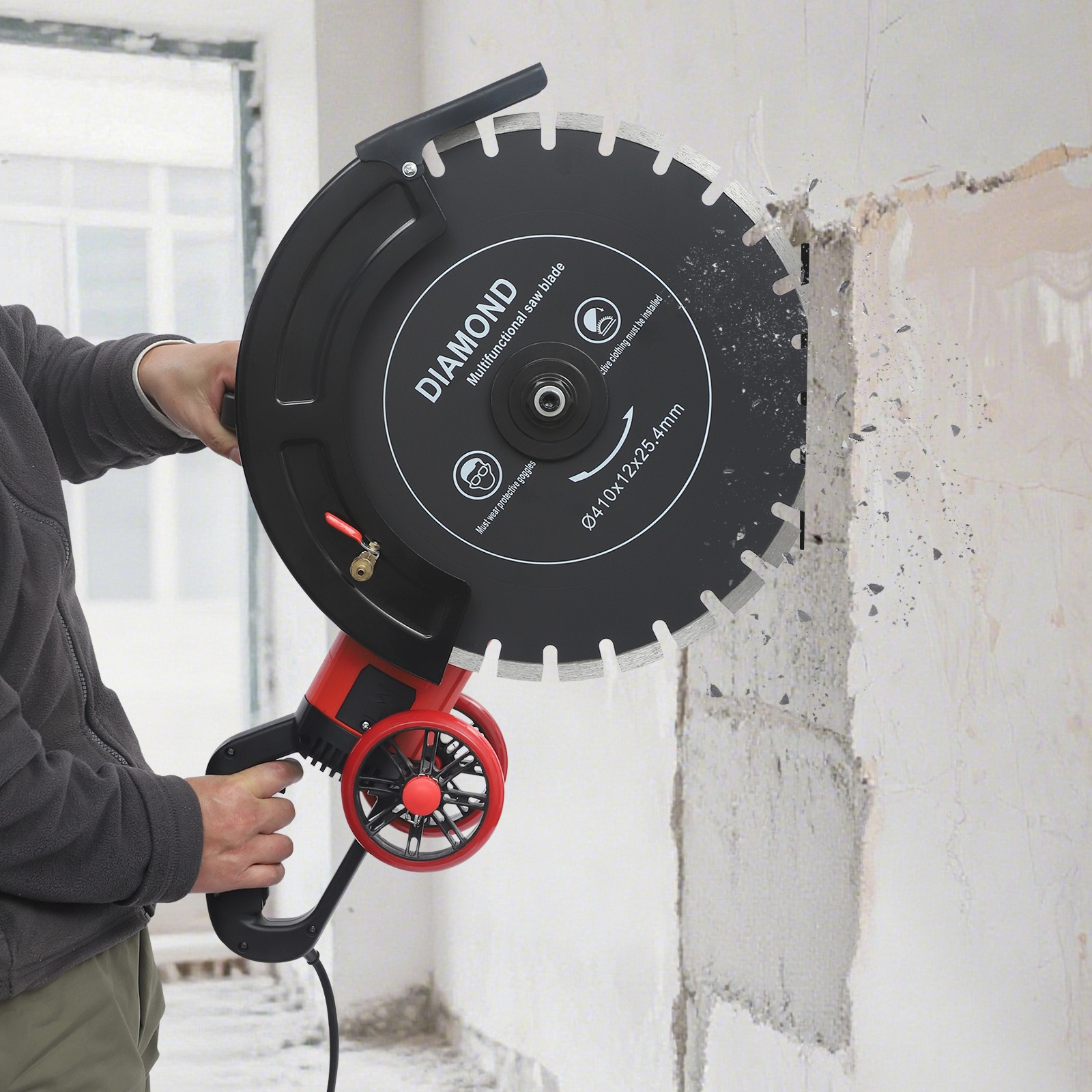 16.14″ Electric Concrete Saw Wet/Dry Saw Cutter with Water Pump and Blade 4000W