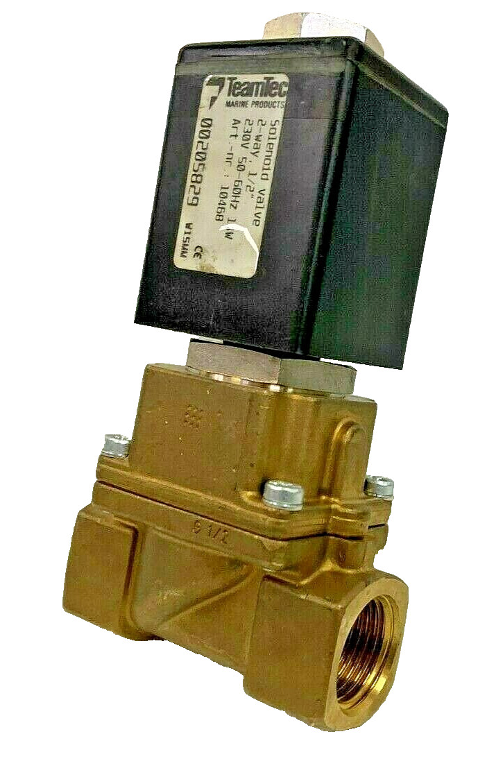 TeamTec Marine Art.No. 10468 2-Way NC G1/2 Solenoid Valve 230V AC 50-60 Hz 11W