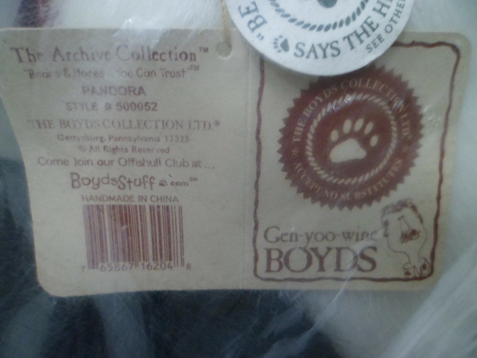 BOYDS BEARS PANDORA PANDA BEAR JOINTED 40″ TALL !! IN FACTORY SEALED BAG NEW !
