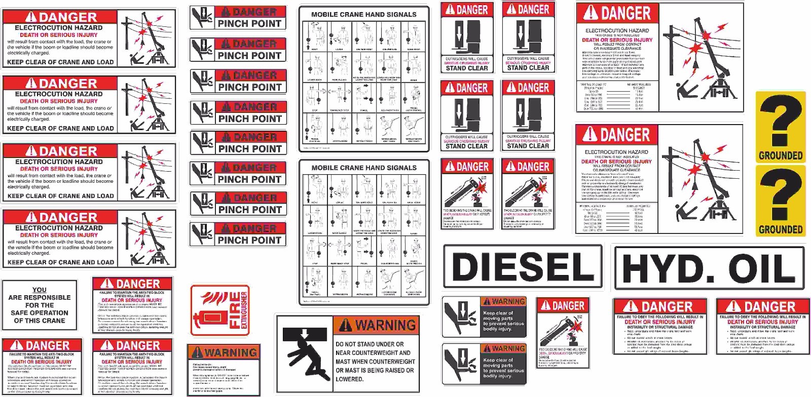 LinkBelt HTC-8670 Aftermarket Decal Kit – very high quality aftermarket decals