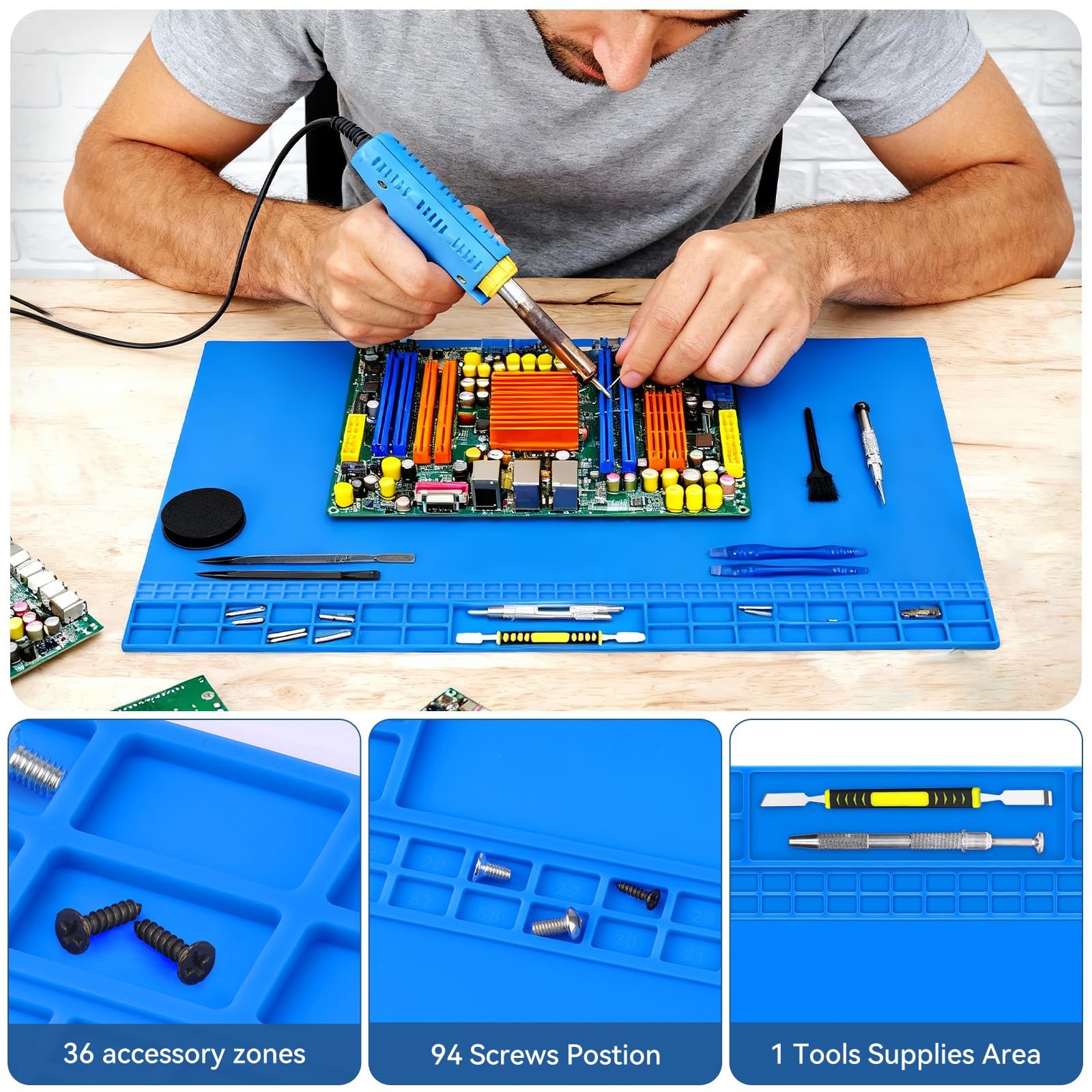 Extra Large Soldering Mat, 932°F Heat Resistant Silicone Solder Mat, Large Re…