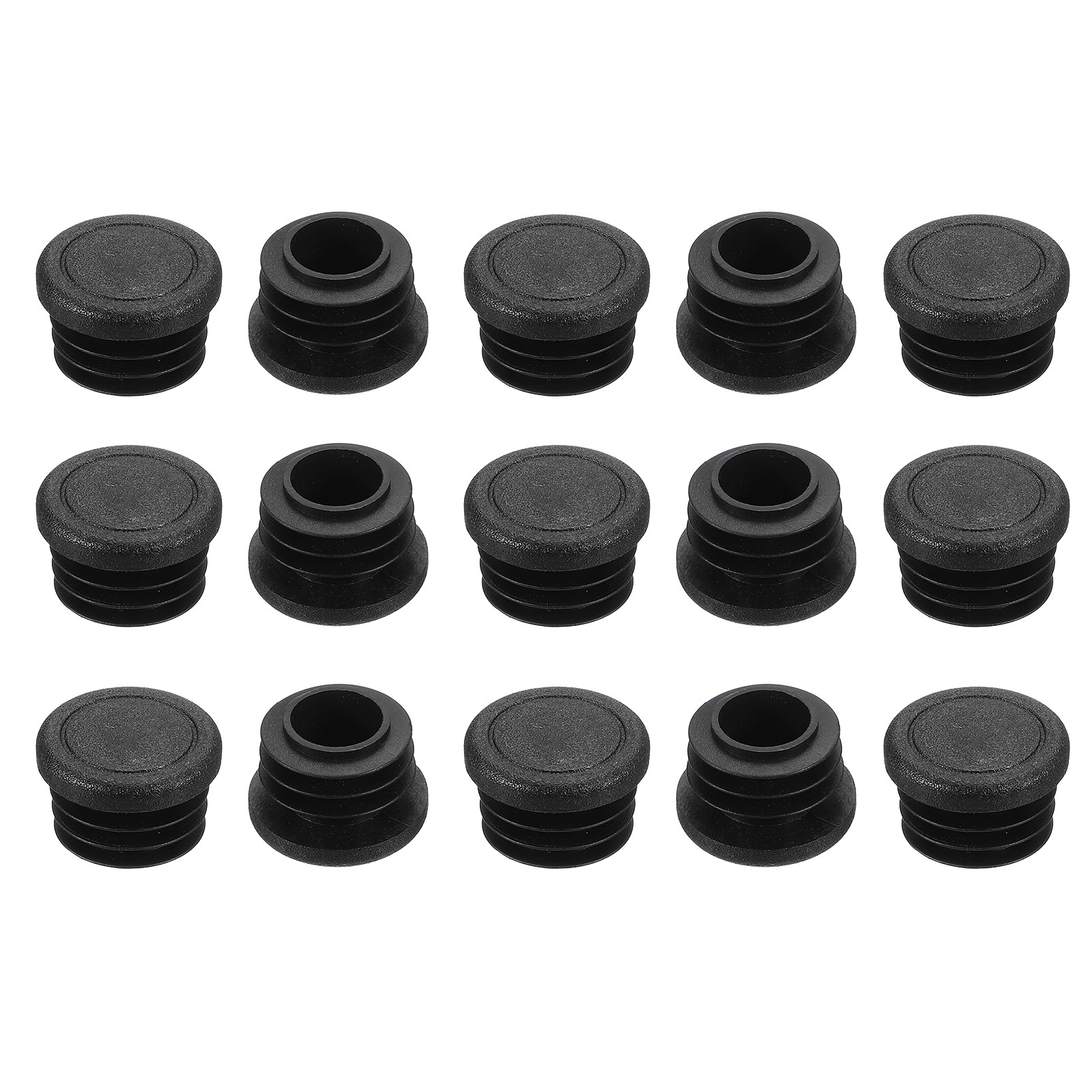 15Pcs Plastic Hole Plug 1″(25mm) Round Tubing End Cap Fit 19-21.4mm Black