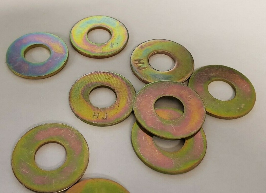 3/8 Grade 8 USS Flat Washers Yellow Zinc 400 Pieces