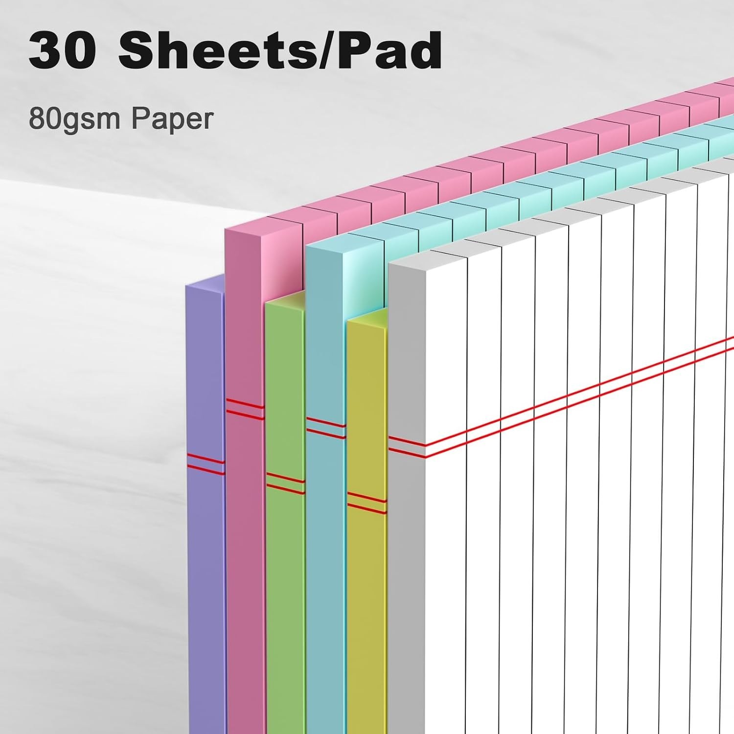 Small Legal Pads 5X8 Colored, 6 Pack Note Pads 5X8, Perforated Pink Legal Pad Co