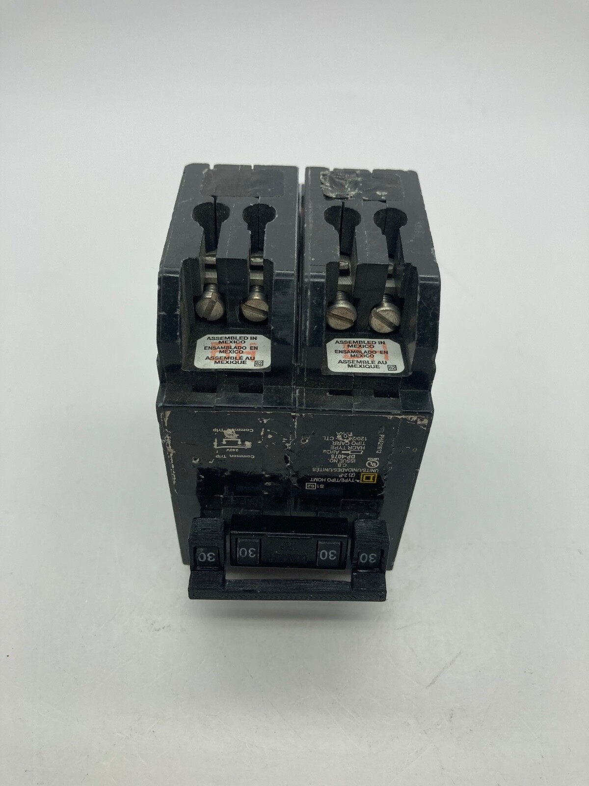 Homeline HOMT230230 Quad 2 2 Pole 30 Amp 120 240V Plug In Tandem Circuit Breaker