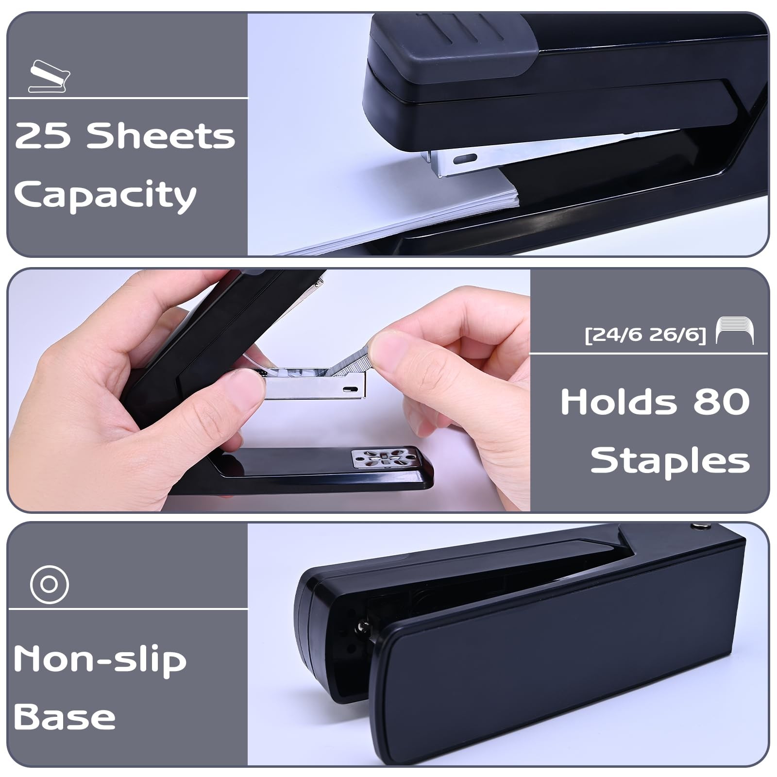 M&G Cute Swing-Arm Swivel Stapler with 1000 Staples, 360 Degree Rotate Desk S…