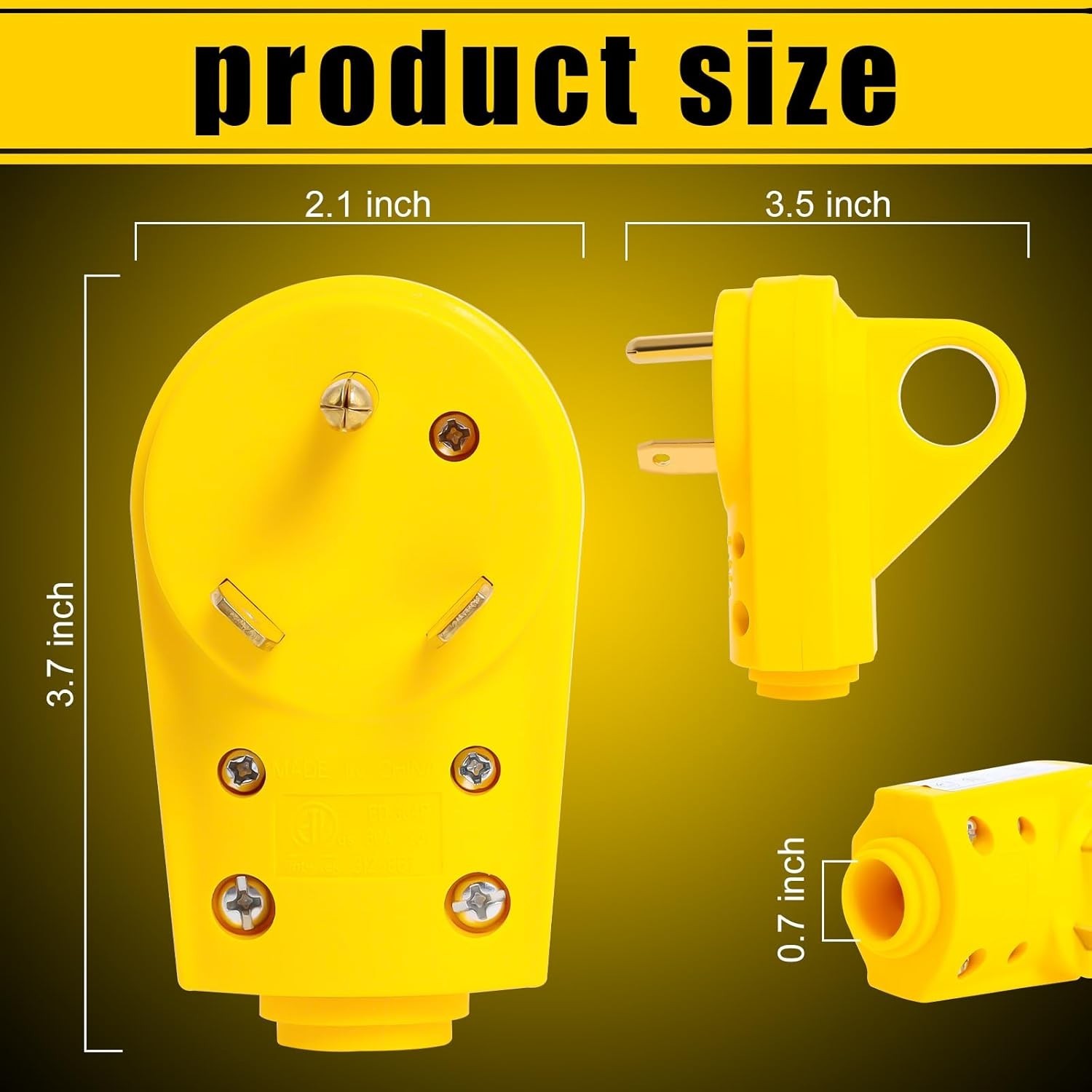 30 Amp RV Plug Male and Female Set, 2 Sets TT-30P/30R Receptacle, 125V Heavy Dut