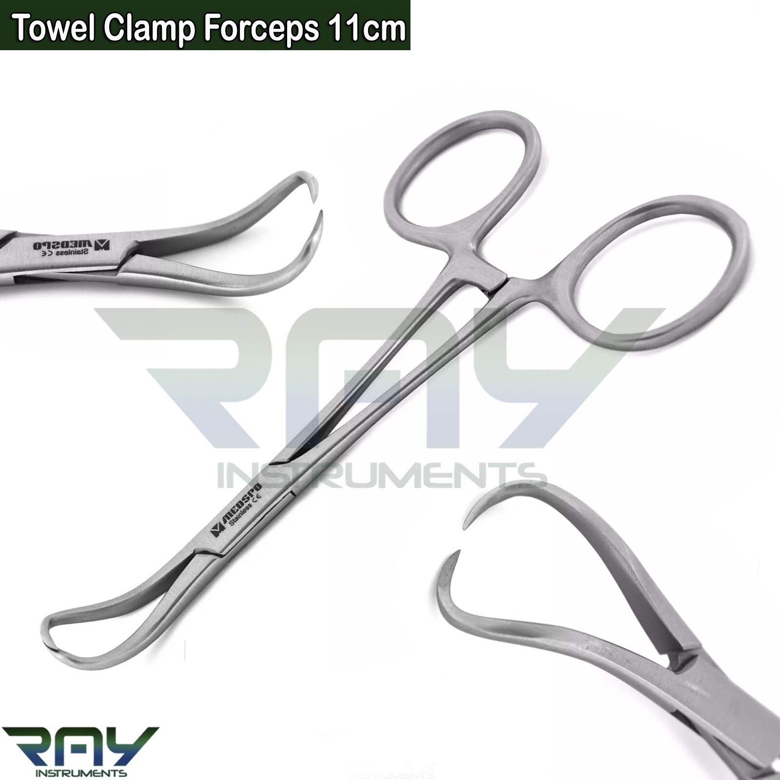 Veterinary Backhaus Towel Clamp Surgical Tissue Grasping Locking Forceps 11cm