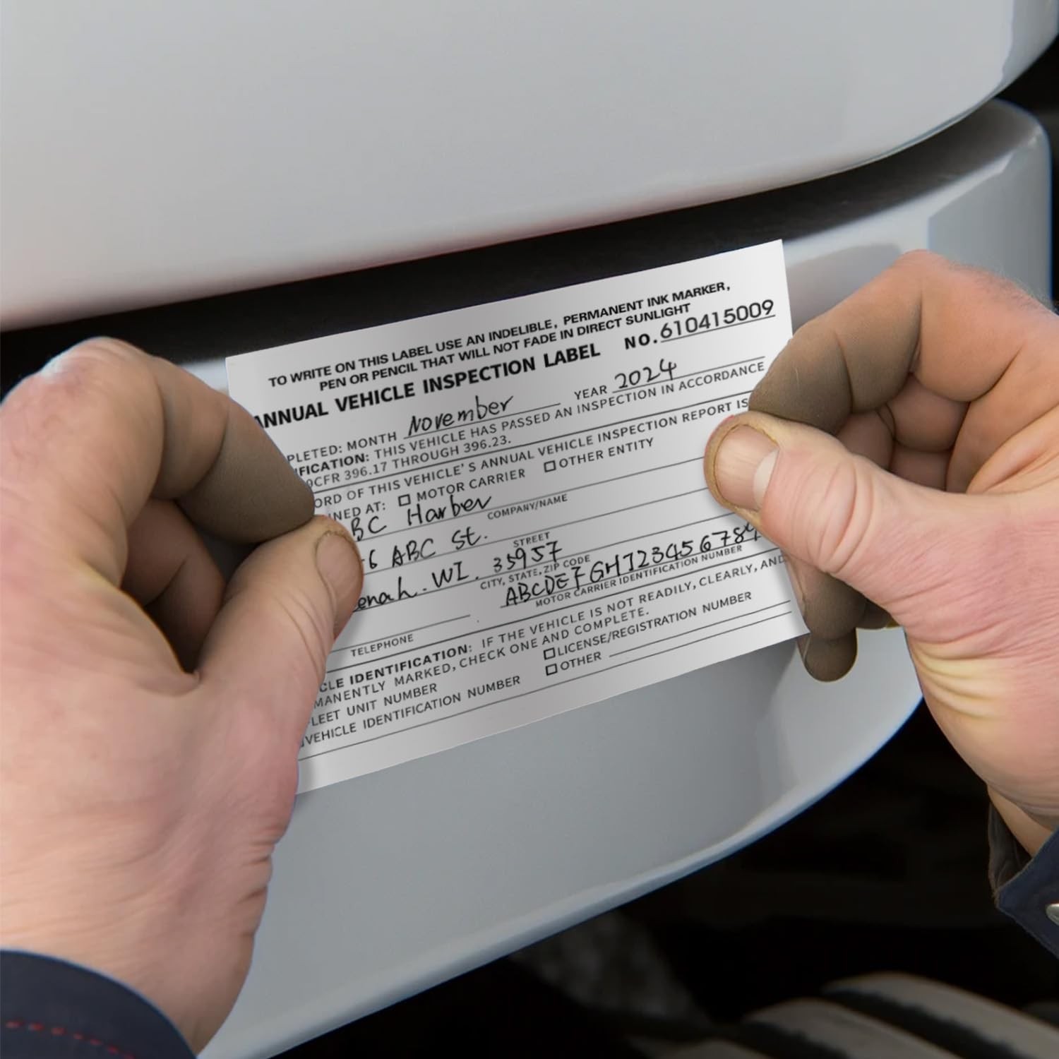 Annual Vehicle Inspection Report Form 30pk 3Ply Carbonless,Adhesive Vinyl Lab…