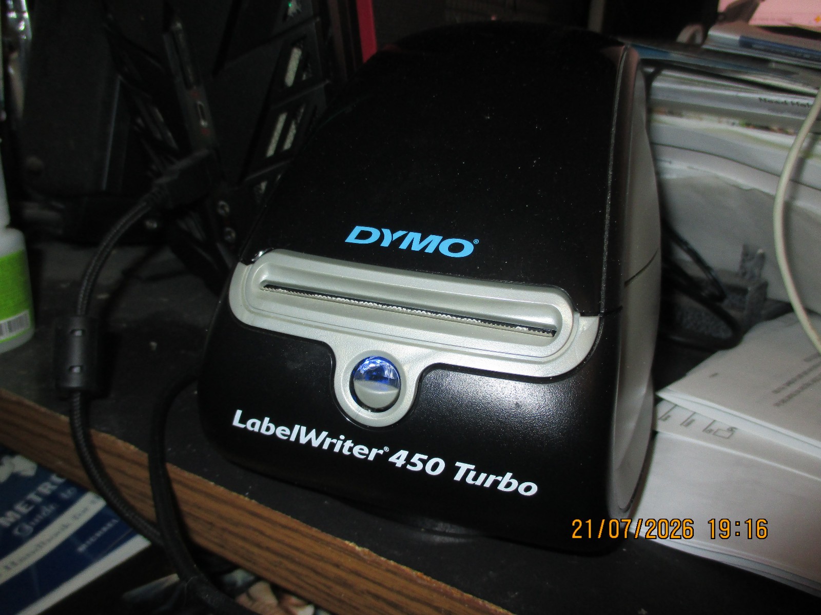 Dymo LabelWriter 450 Turbo Thermal Label Printer – Black (1750283) w/7 labels