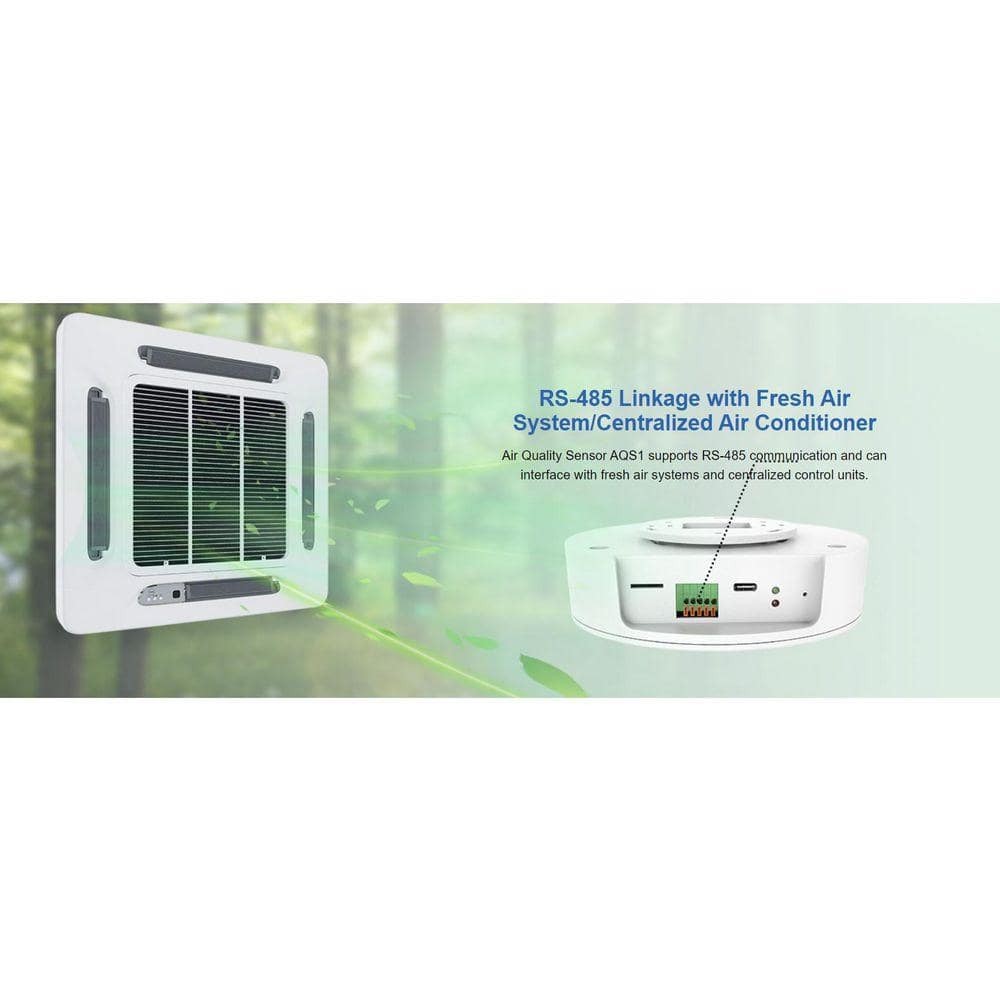 Smart Wi-Fi Air Quality Sensor, Monitors Air Pressure, CO2, PM2. 5, TVOC, Temper