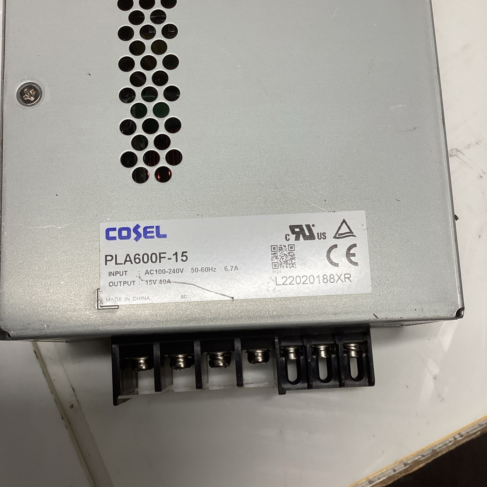 PLA600F-15 COSEL SWITCHING POWER SUPPLY. T-571