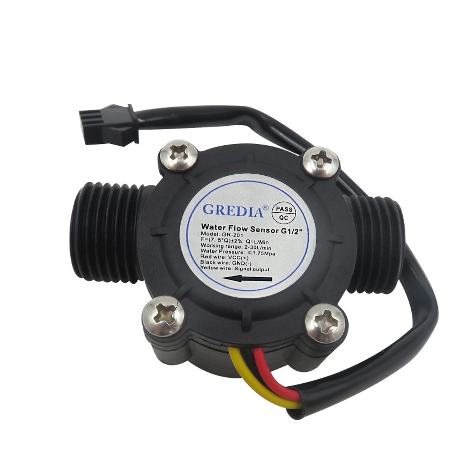 1/2 Water Flow Sensor Food Grade Switch Hall Effect Flowmeter 130L/min