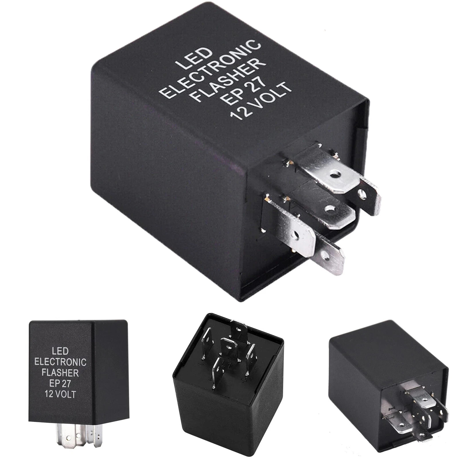 2pcs 5-Pin 12V EP27 FL27 Electronic LED Flasher Relay for Car Vehicle LED Turn