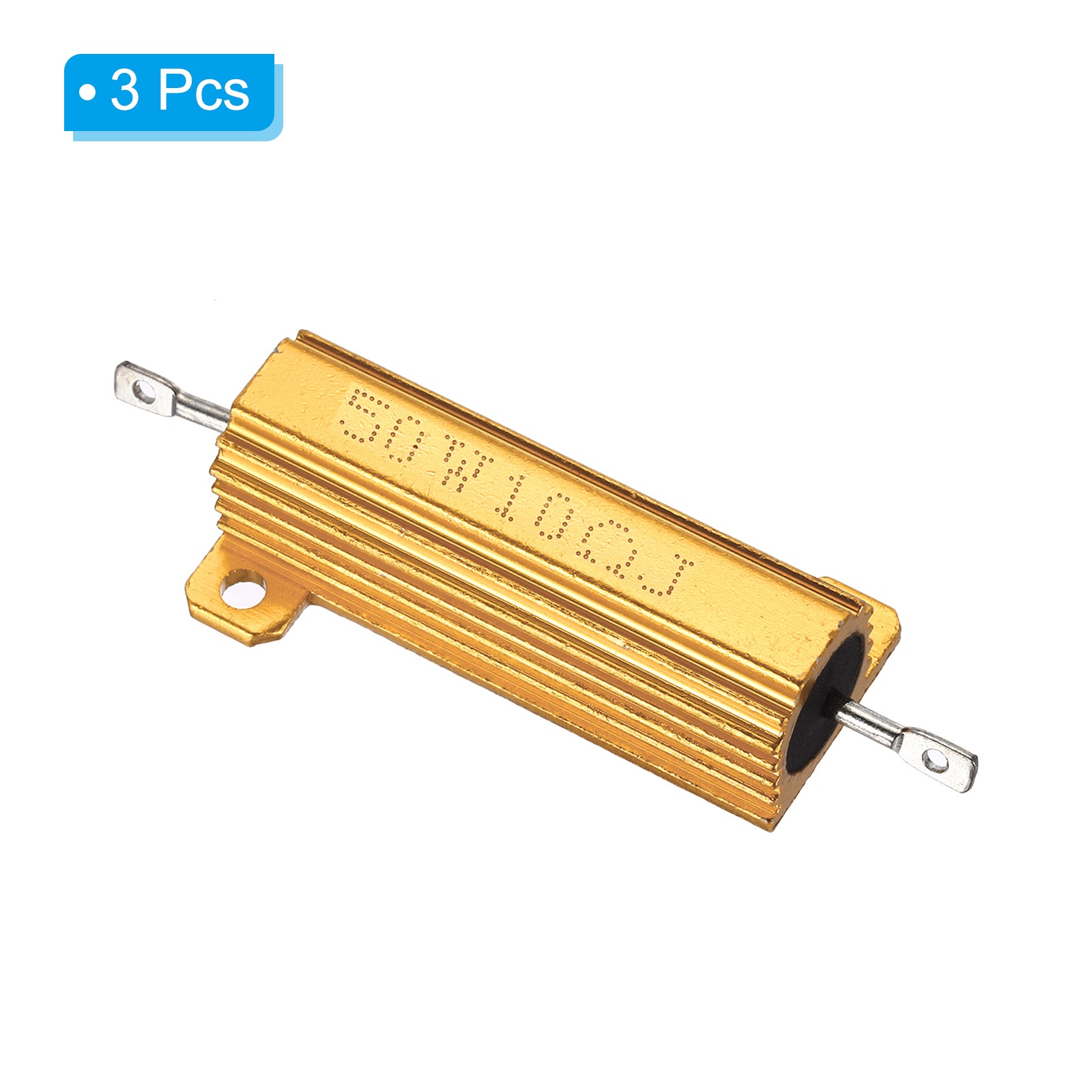 50W 10 Ohm Aluminum Shell Resistor, 3Pcs Aluminum Housing Resistor
