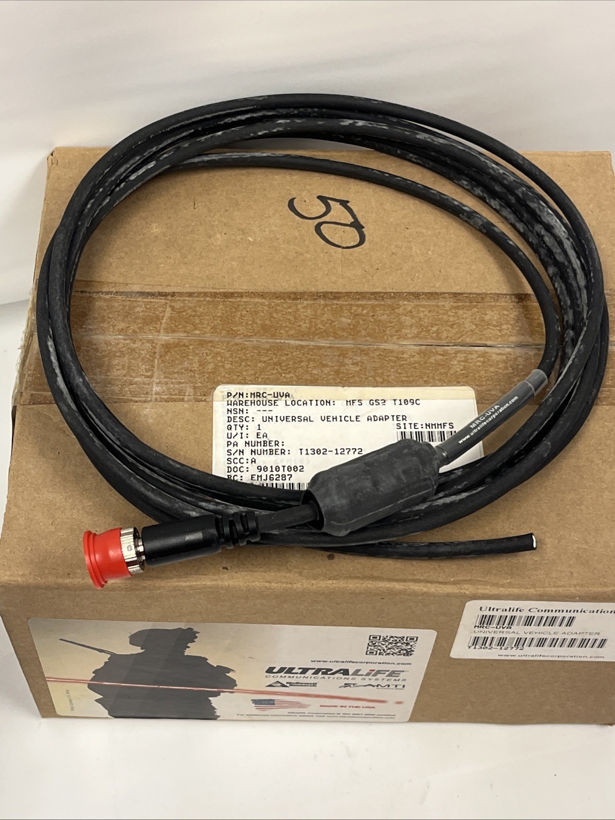 ULTRALIFE MRC-UVA Universal Vehicle Adapter Charger & Cable for Harris & Thales