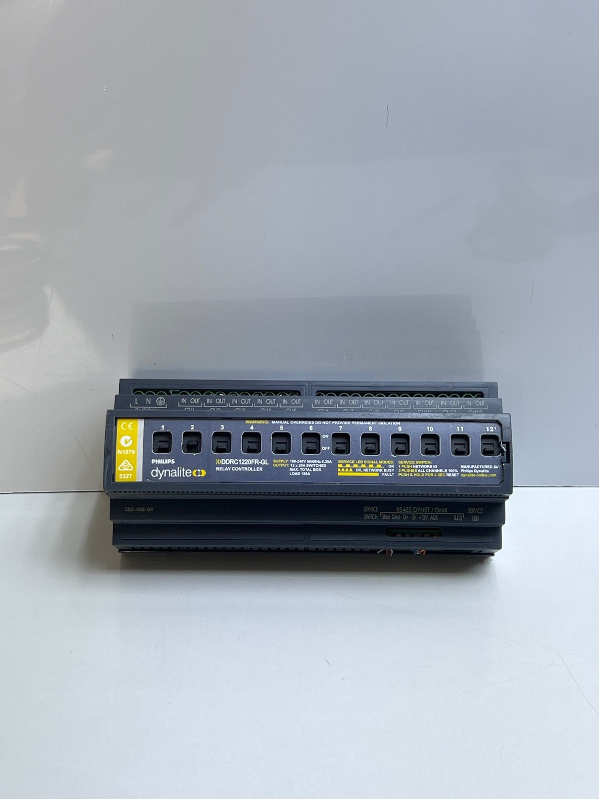 Philips Dynalite DDRC1220FR-GL Relay Controller 12 channel 120 X 20A 180A MAX