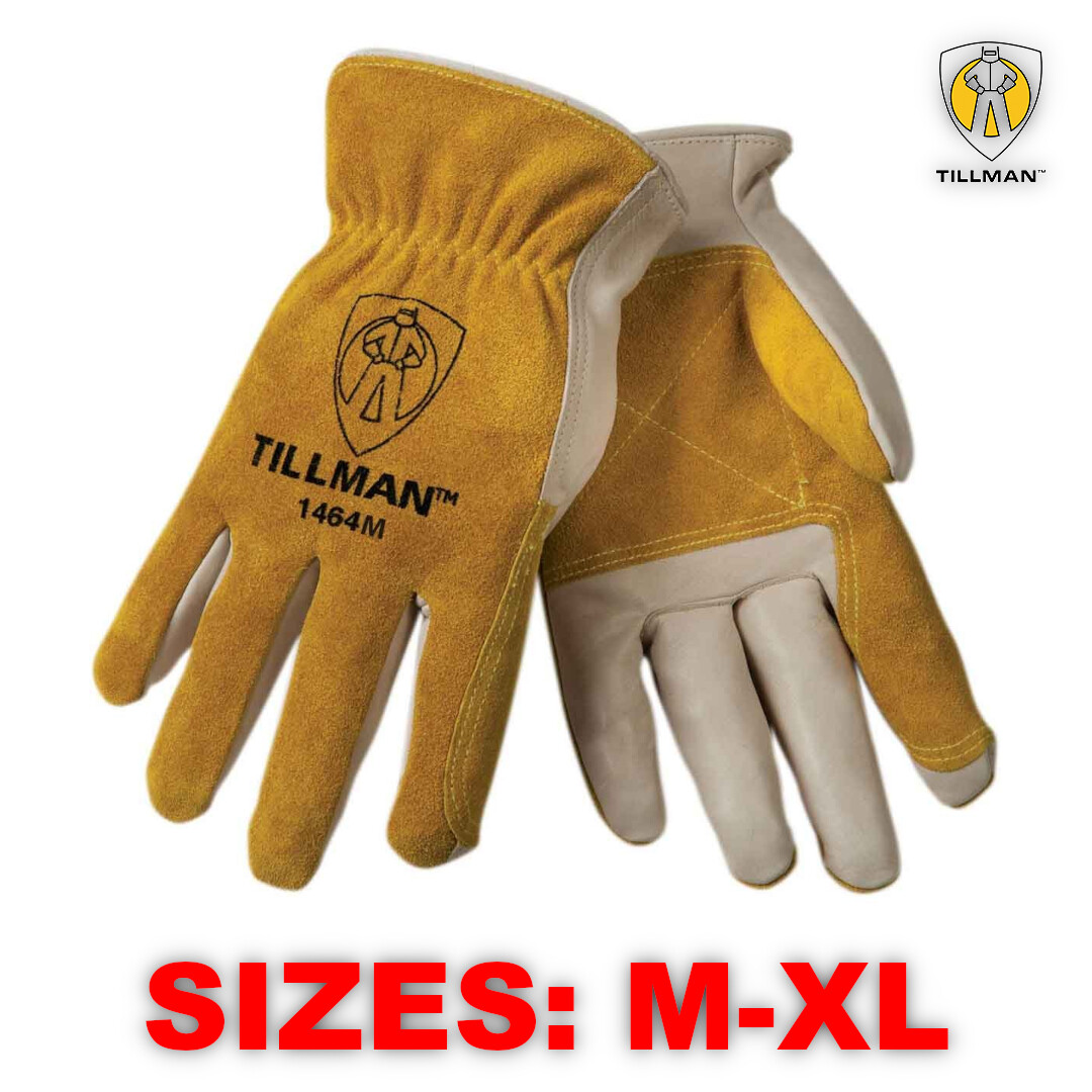Tillman 1464 Top Grain Split Palm Cowhide Leather Drivers Gloves (Sizes: M-XL)