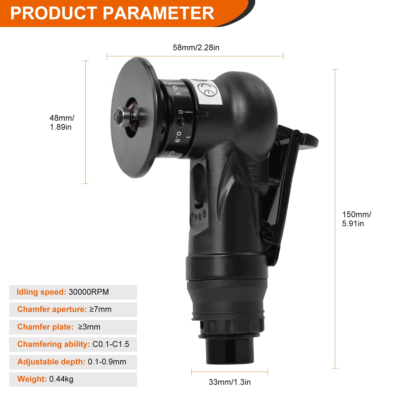 Pneumatic Chamfering Tool Mini Air-Powered Chamfering Machine Trimming 30000 RPM