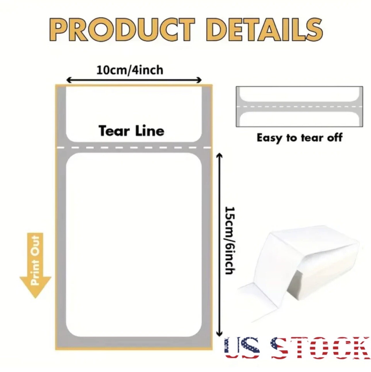 500 4″ x 6″ Direct Thermal Shipping Labels for Zebra & Rollo and any Printers