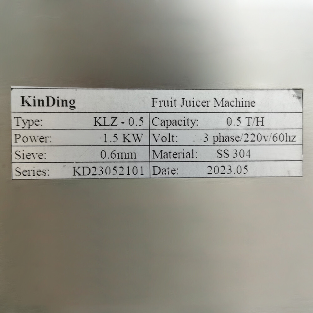 Commercial Fruit and Vegetable Crushing and Juicing Machine 0.5T/H 220V 3PH