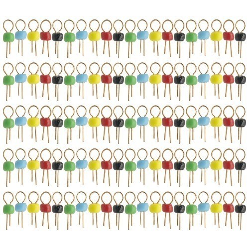 Black Yellow Blue Green Red Gold Tone PCB Test Point Pins 100Pcs Breadboard