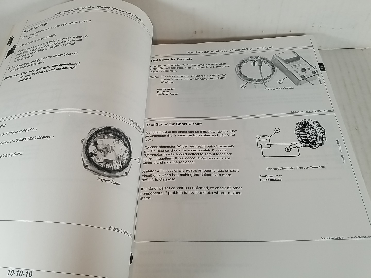 John Deere ALTERNATORS STARTER MOTOR TECHNICAL SERVICE SHOP REPAIR MANUAL, CTM77