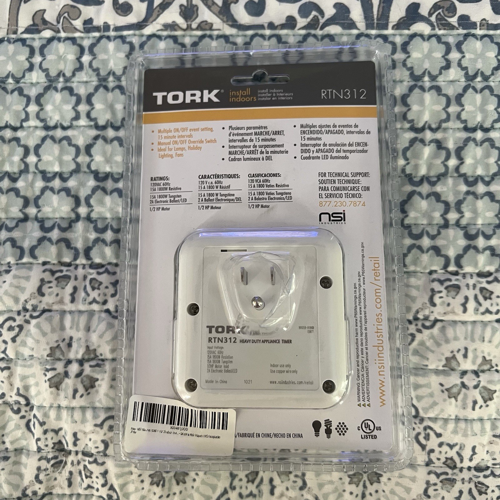 TORK RTN312 Heavy Duty Indoor Appliance Timer, 24-Hour Programmable