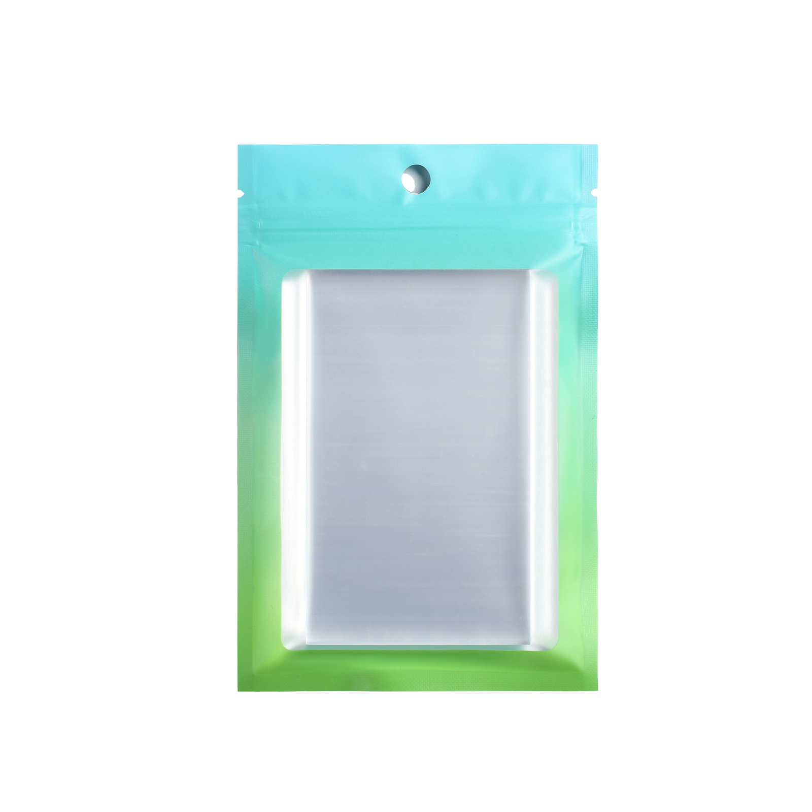 200/500 Gradient Green Blue Mylar Foil Matte Bags Resealable Zipper Seal Pouch