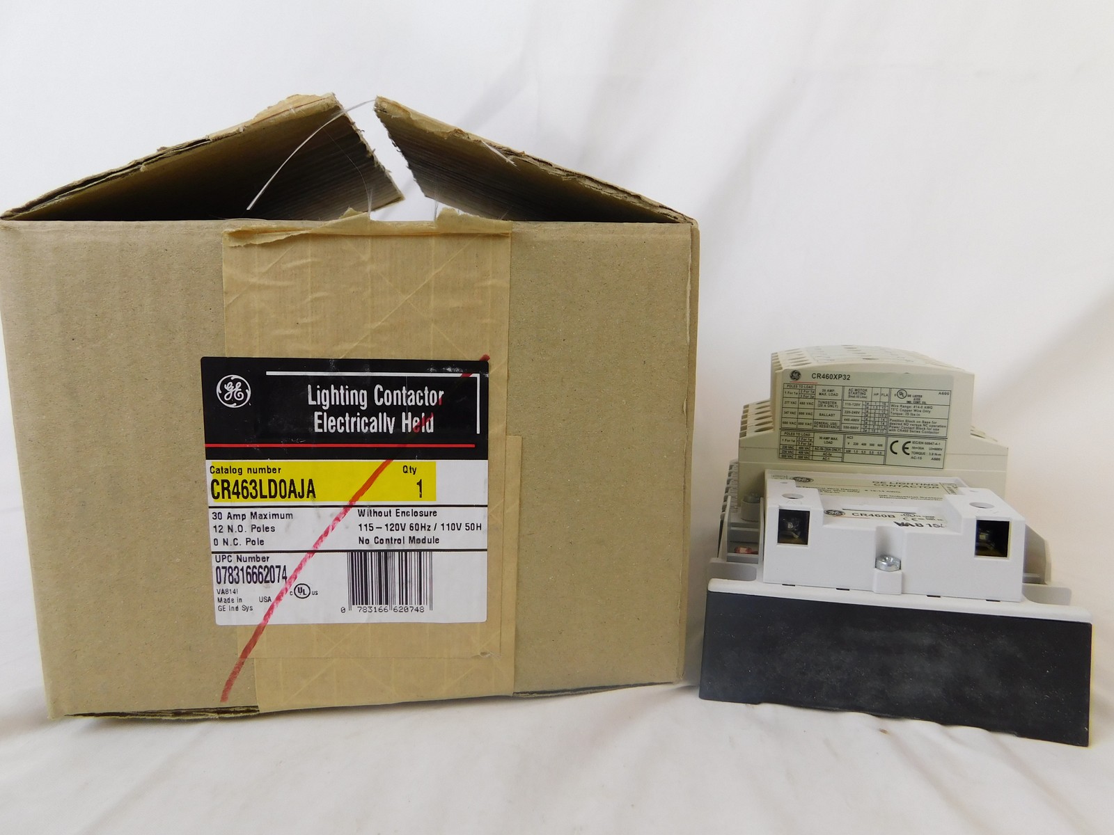 GE CR463LD0AJA 12P 120V Coil 30A Electrically Held Lighting Contactor