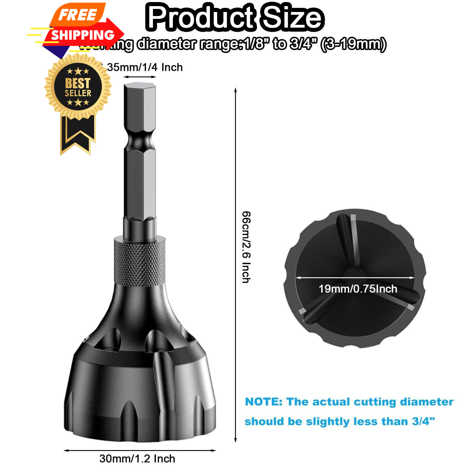 YUEARN Deburring External Chamfer Tool with Tungsten Carbide Blade, 1/8″-3/4″