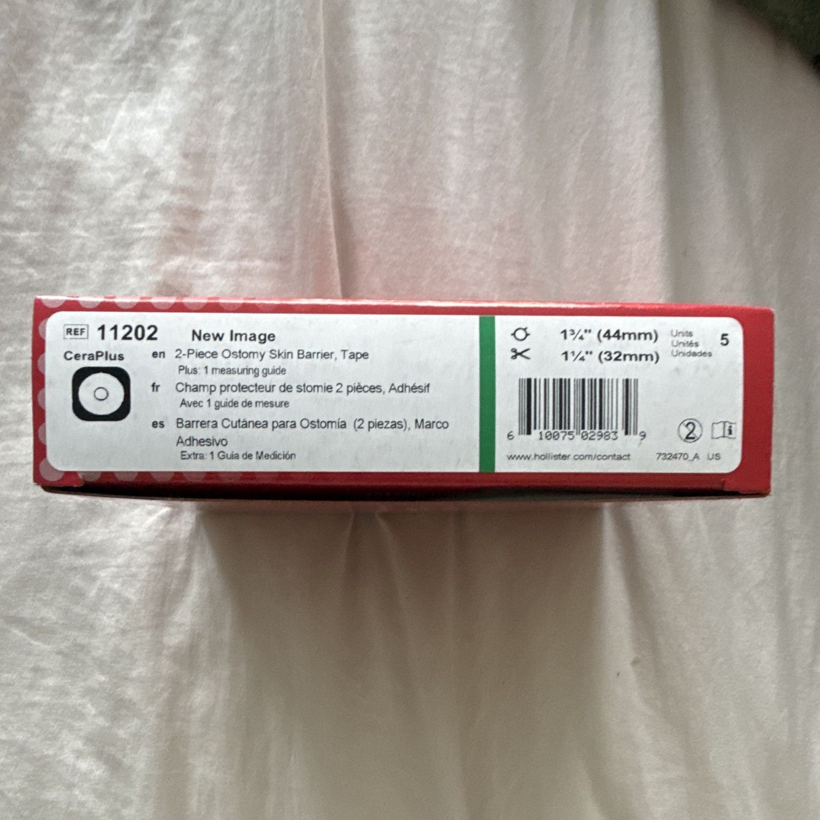 Hollister CeraPlus 11202 Ostomy Skin Barrier Cut-To-Fit Flat Extended Wear 5ct