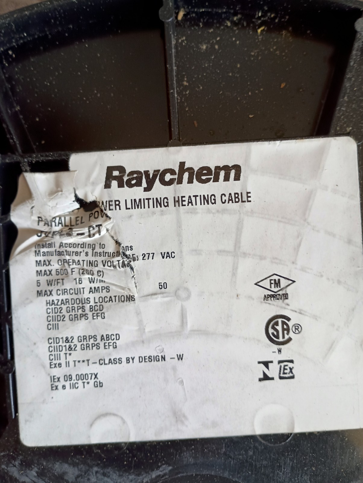 NEW 100 FT RAYCHEM VPL-5VPL2-CT HIGH TEMP SELF REG. HEATING CABLE 5W/FT 277VAC