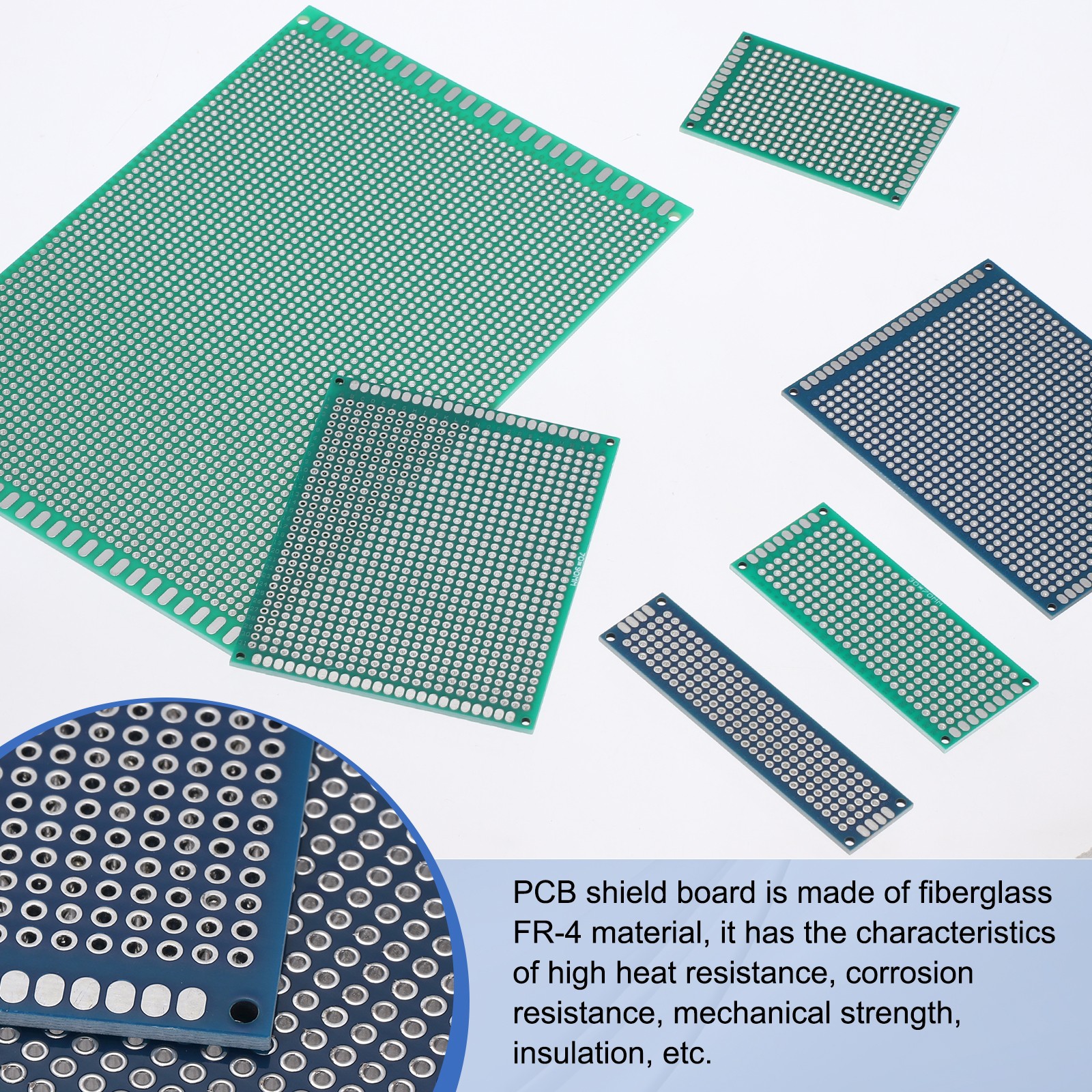10Pcs Breadboard Solderable Board 70mm x 50mm Blue Circuit PCB Board