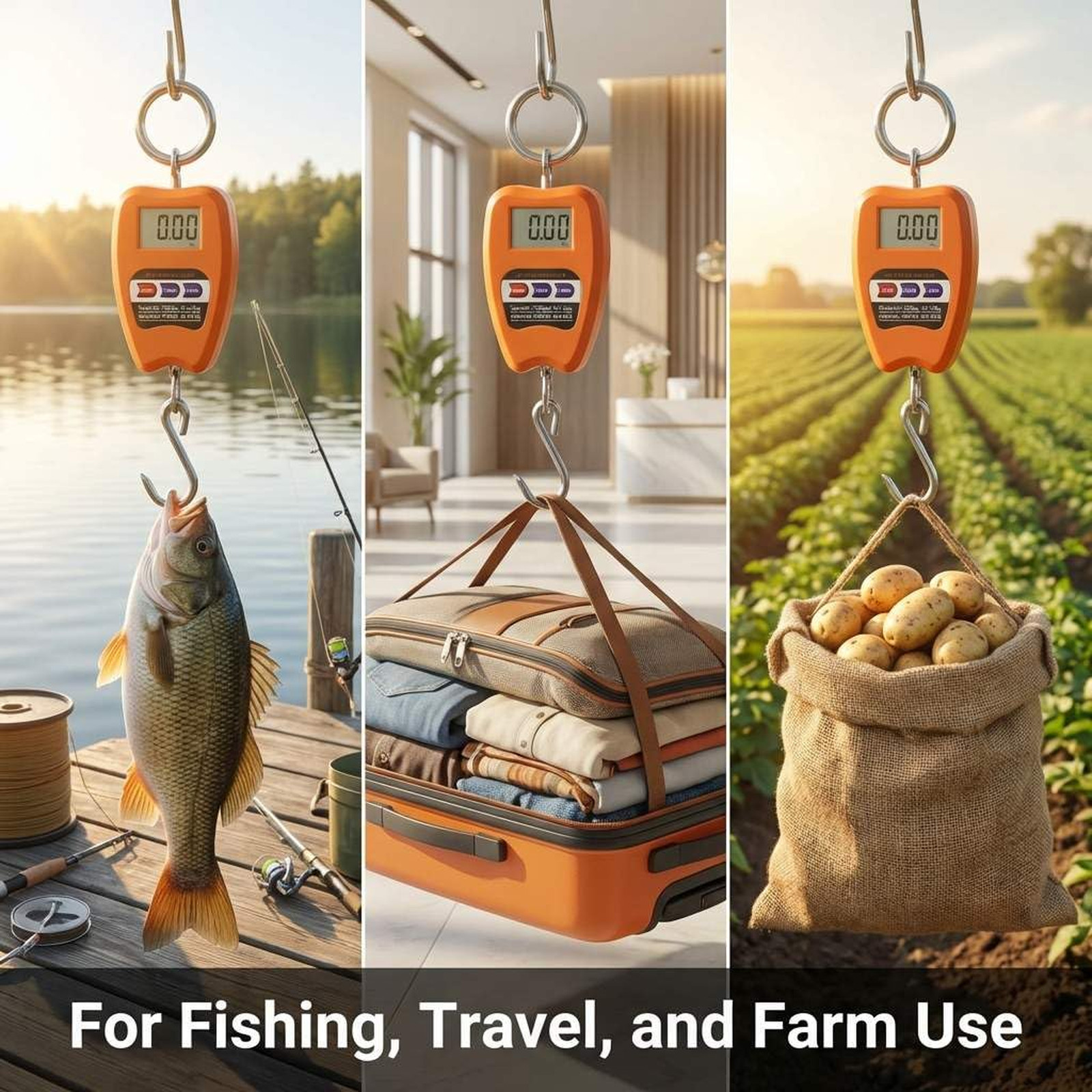 Digital Crane Scale 200kg 440lbs Aluminum Housing Fish Weighing Scale with LED
