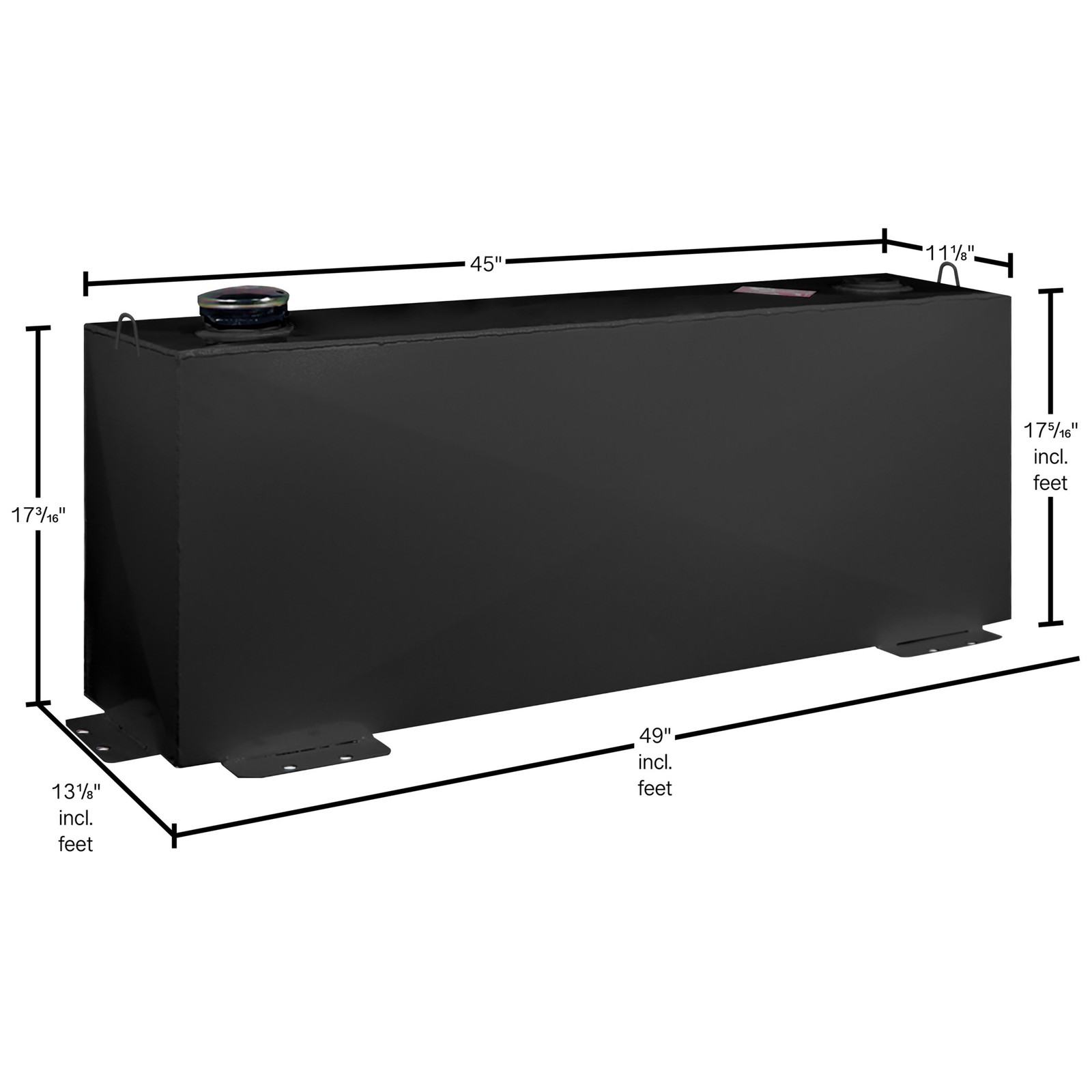 Better Built Steel Diesel Fuel Transfer Tank, 36-Gallon, Rectangular, Black,
