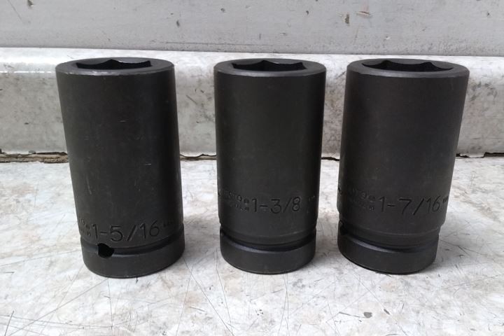 Proto J76121 20 Pc 3/4 to 2 In Size 1 In Drive Size SAE Impact Socket Set