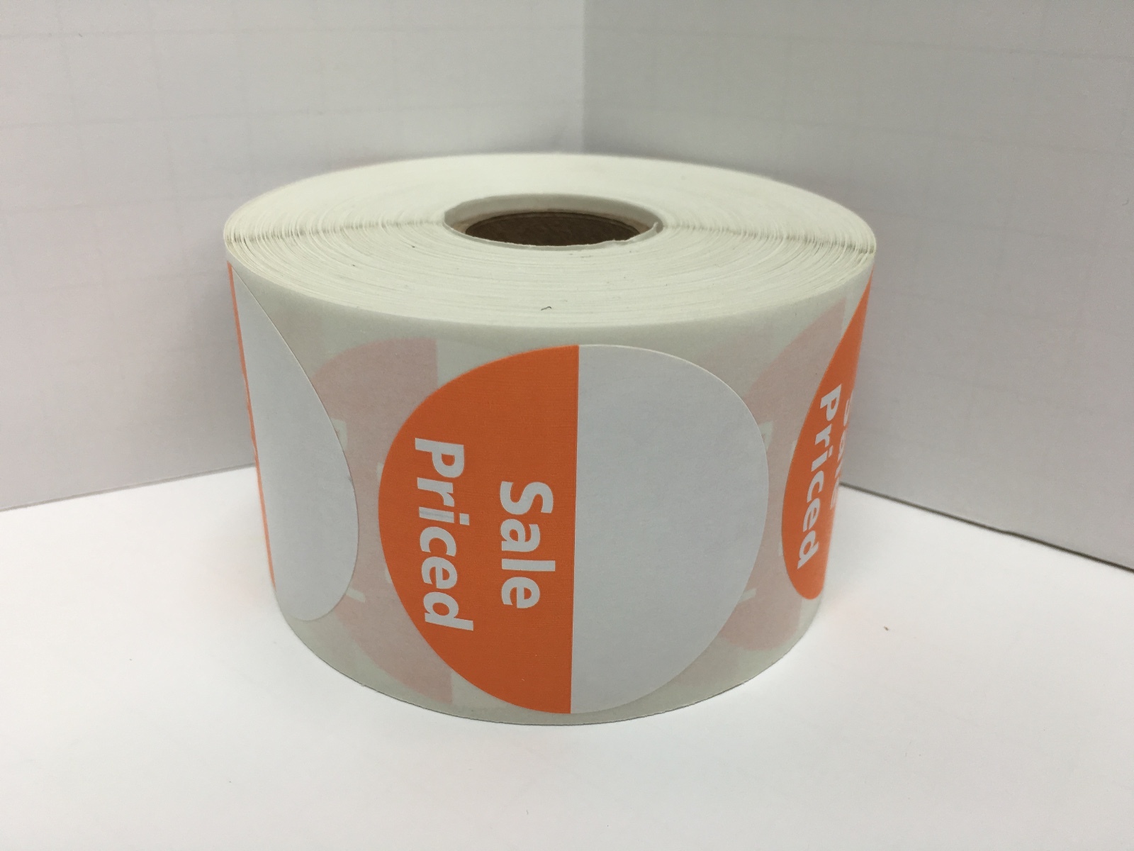 2″ Round ORANGE Direct Thermal ‘SALE PRICED’ Retail Labels (1 Roll, 750/Roll)