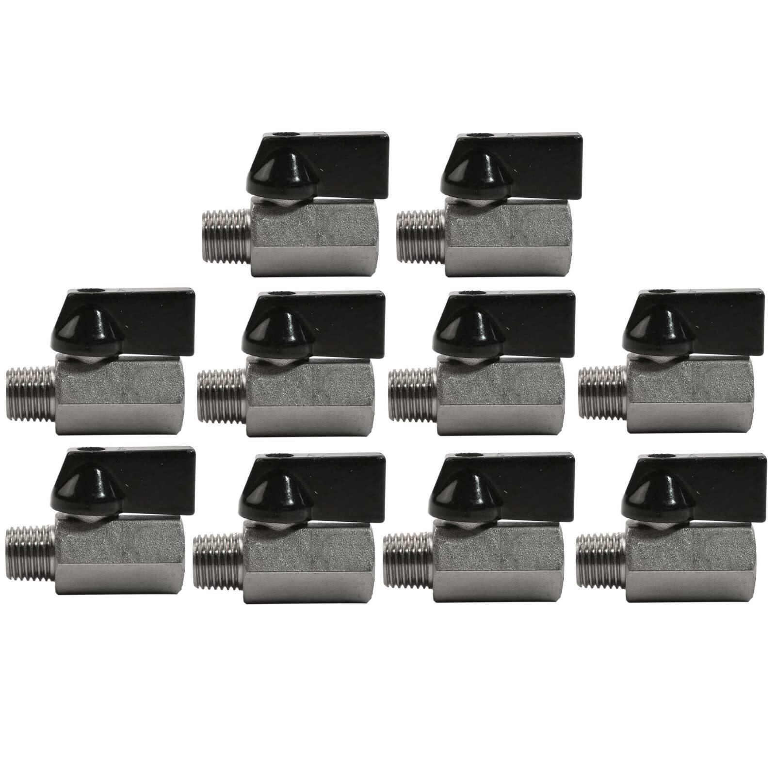 10x Mini 1/4″ Male 1/4 Inch Female NPT Brass Ball Shut Off Valve Water Air Fluid