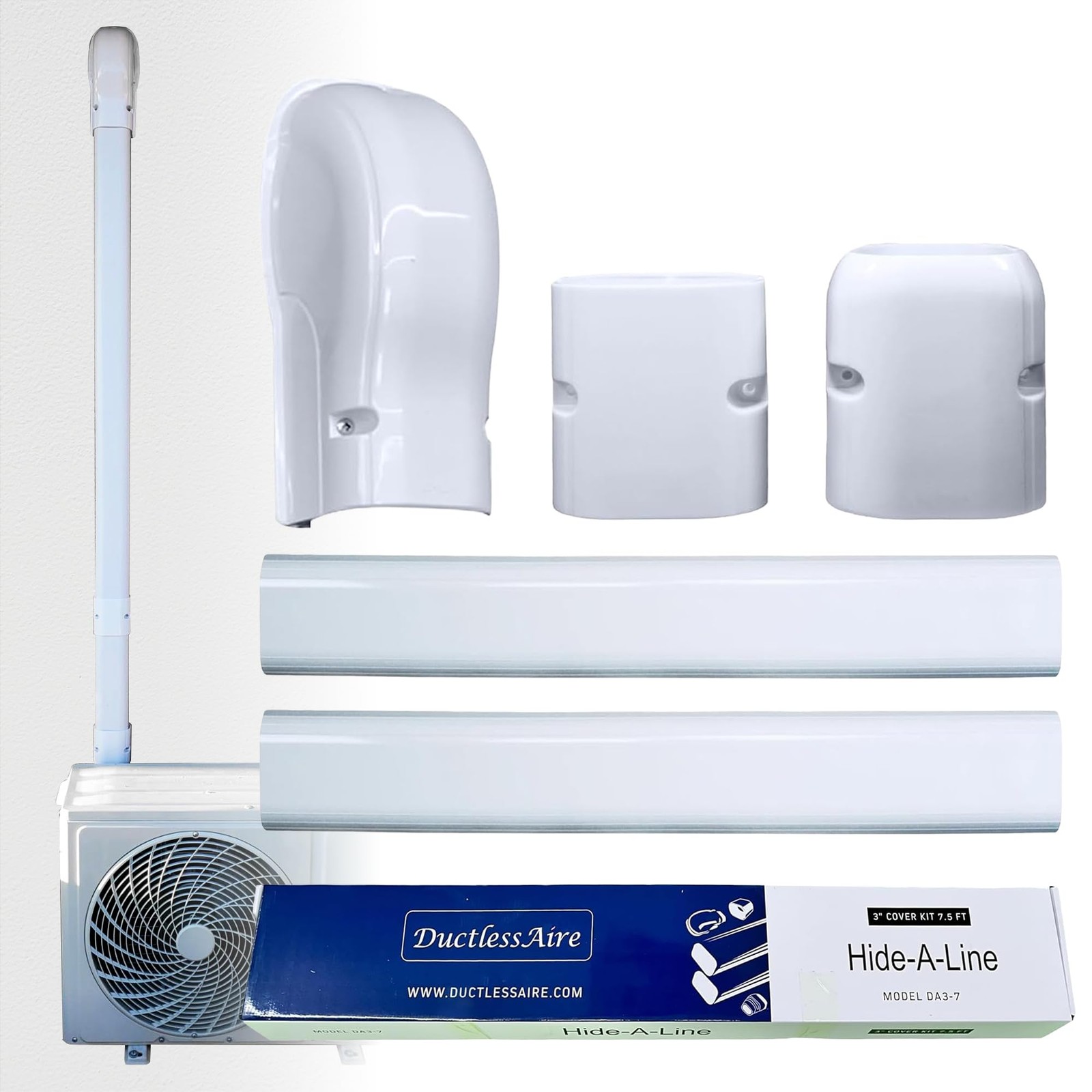 DuctlessAire – Mini Split Line Set Cover Kit – Paintable Mini Split Cover for Ai