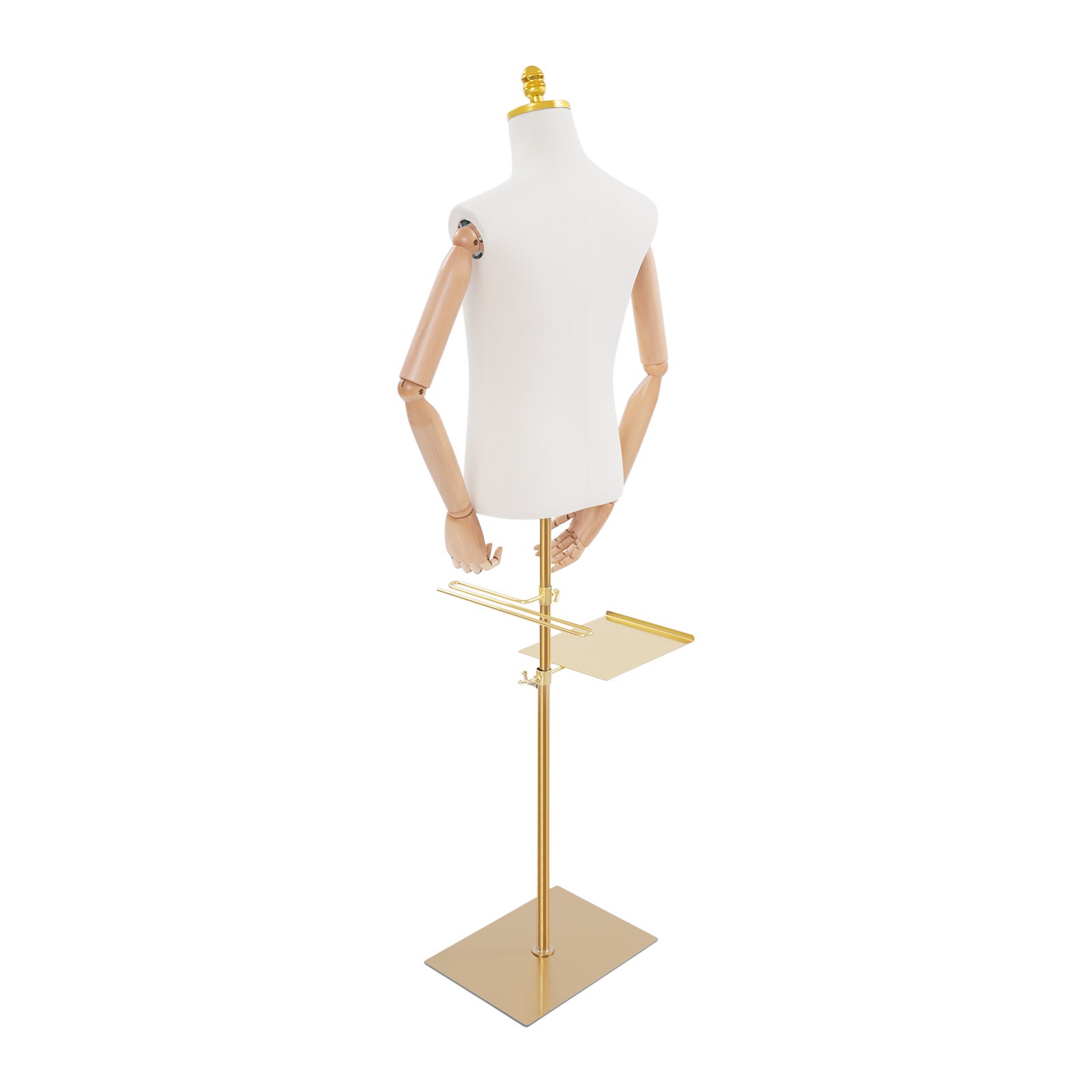 Adjustable Male Mannequin 150-180cm with Pants & Shoe Rack, 66 lbs Capacity
