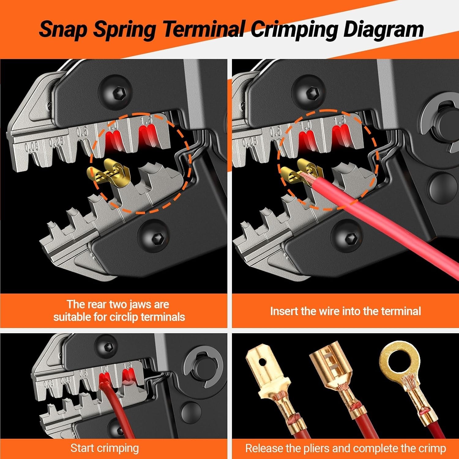 5-in-1 Wire Crimper, Dupont Terminals & Open Barrel Terminals – AWG 28-1