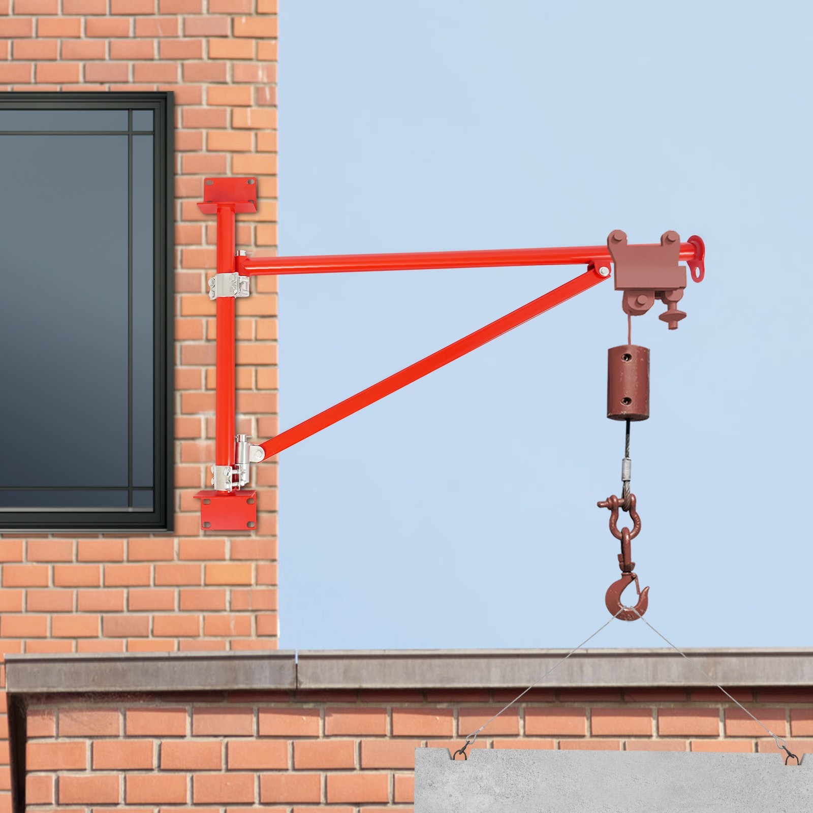 Wall Mount Crane Bracket, Alloy Steel Hoist Bracket, Crane Swing Arm with Pole