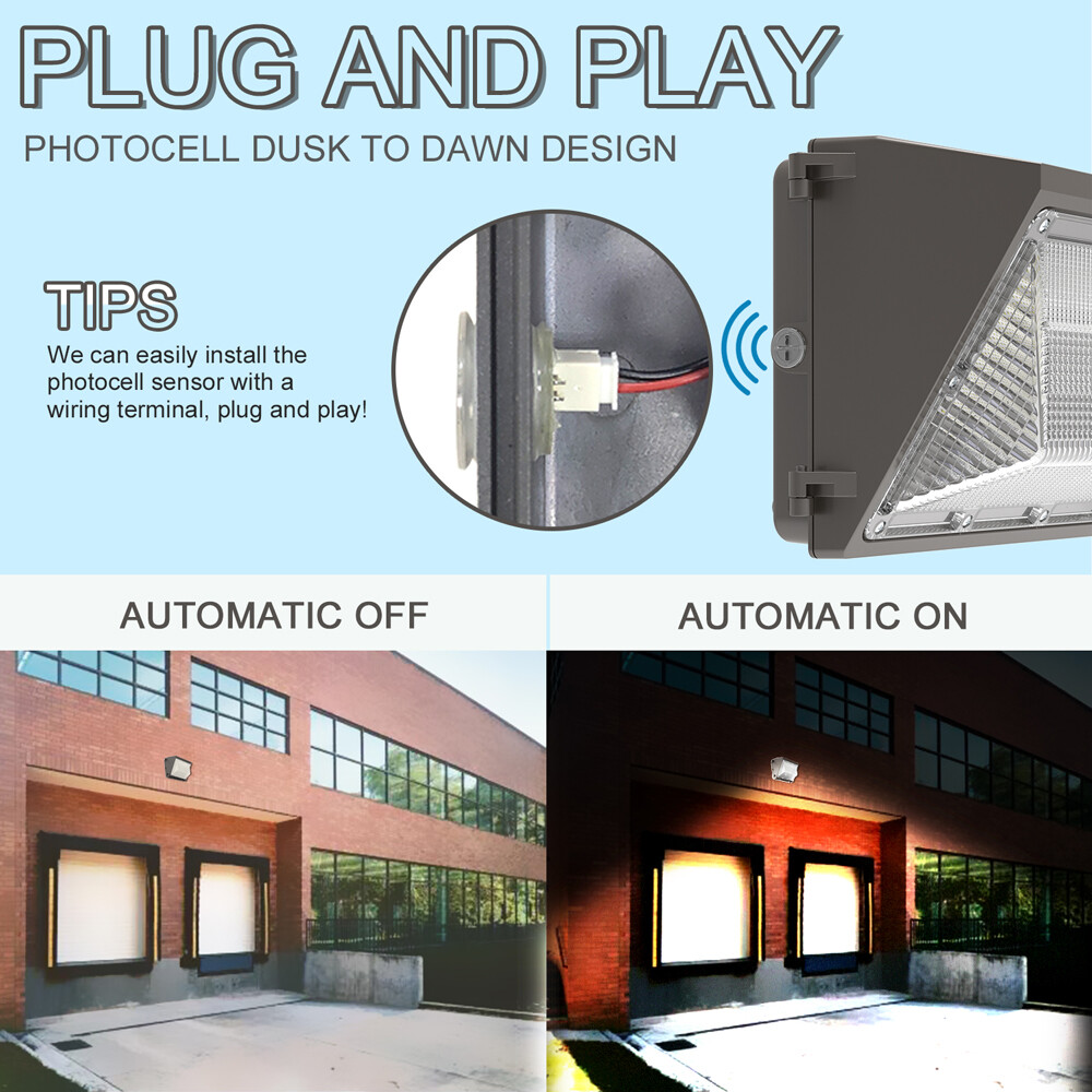 LED Wall Pack Light 120W Commercial Industrial Outdoor Security Fixture 5000K