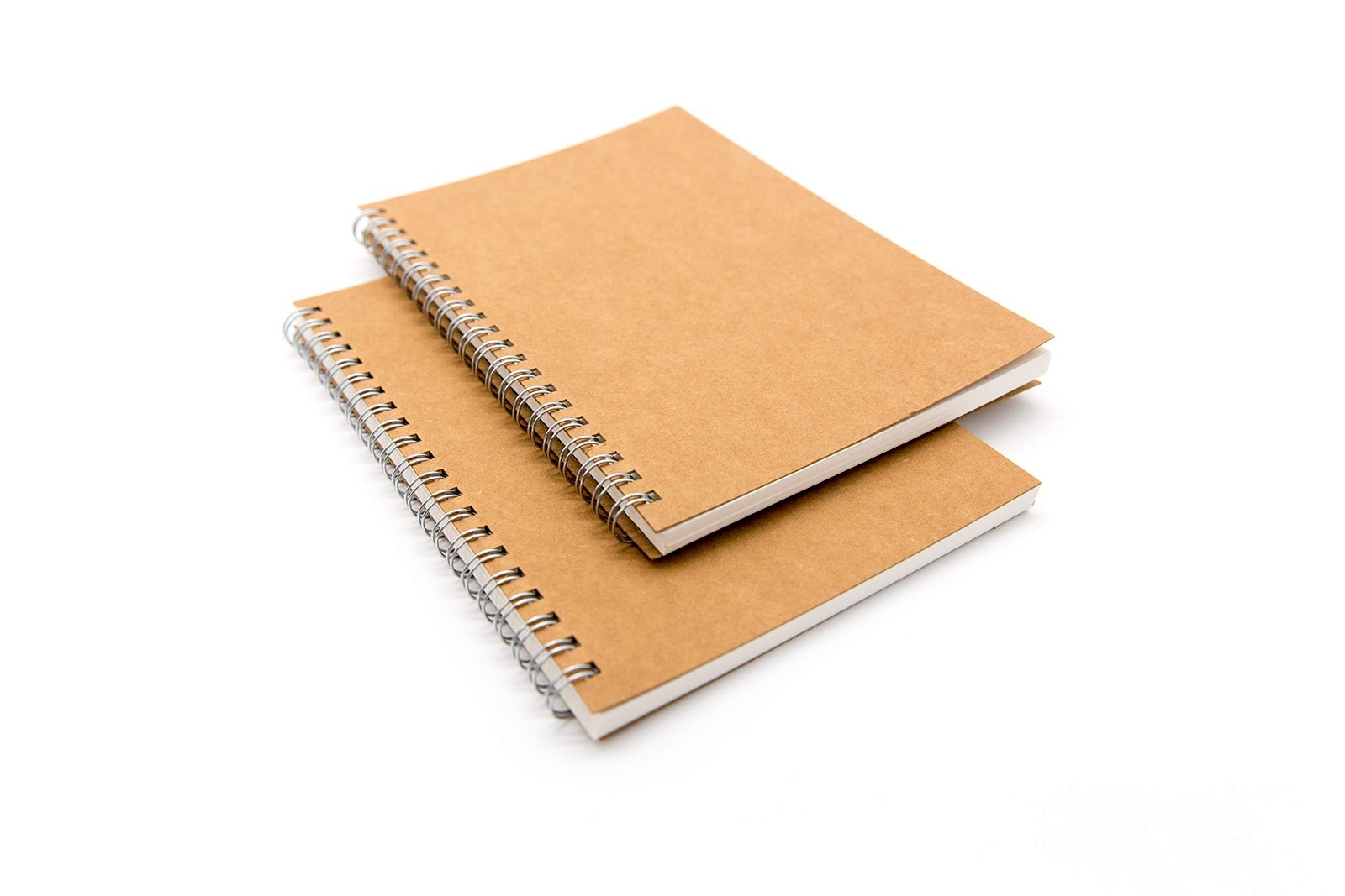 DSTELIN Blank Spiral Notebook, 3-Pack, Soft Cover, Sketch book, 100 BROWN