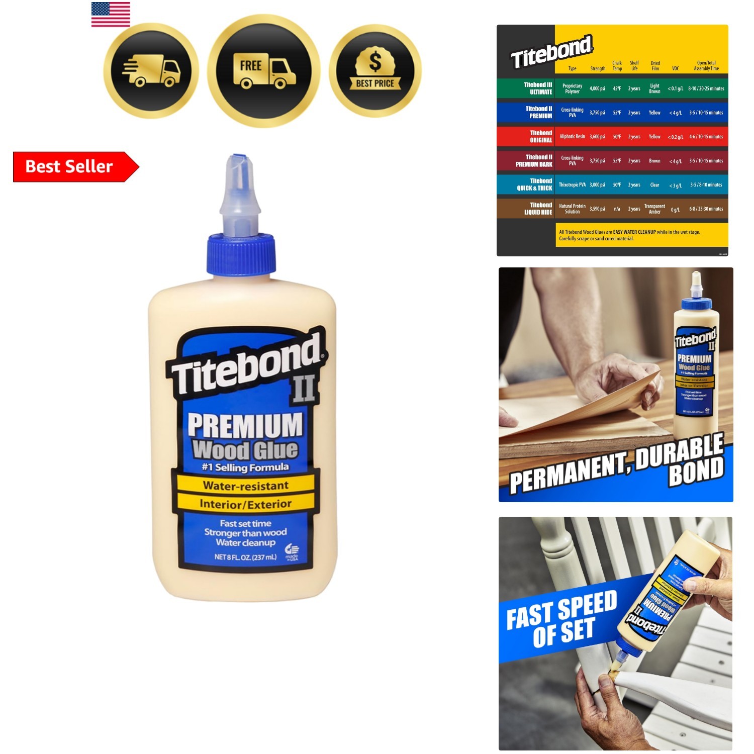 II Wood Glue, 8-Ounces