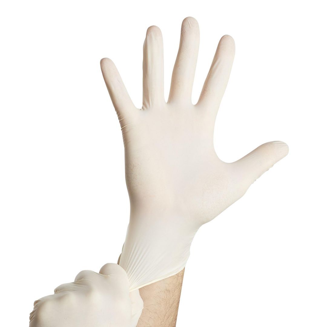 Quala Latex Exam Gloves: XS,S;M;L Powder-Free, Textured,Beaded Cuff 100/Bx