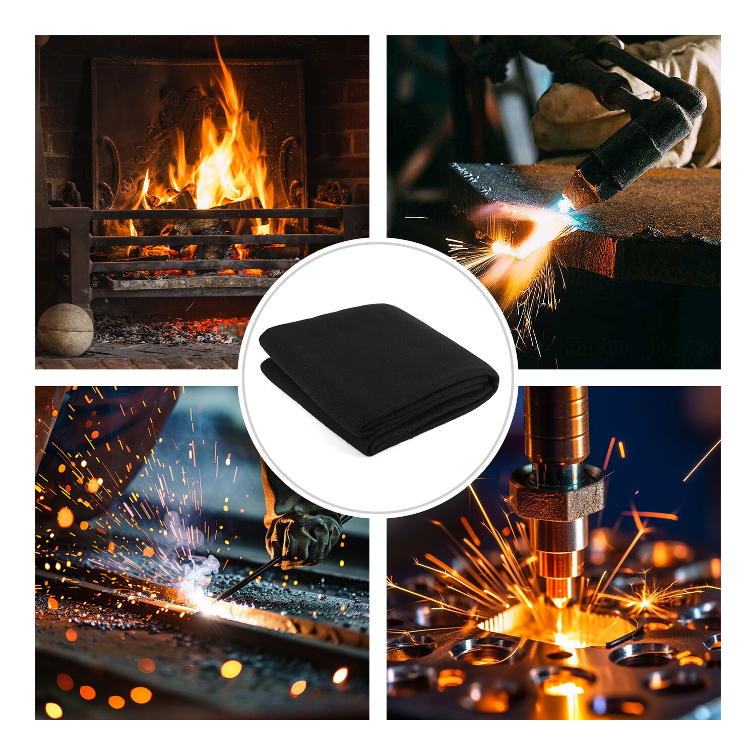 40″x40″ Welding Blanket Fireproof Flame Carbon Felt for Welders Retardant Fabric