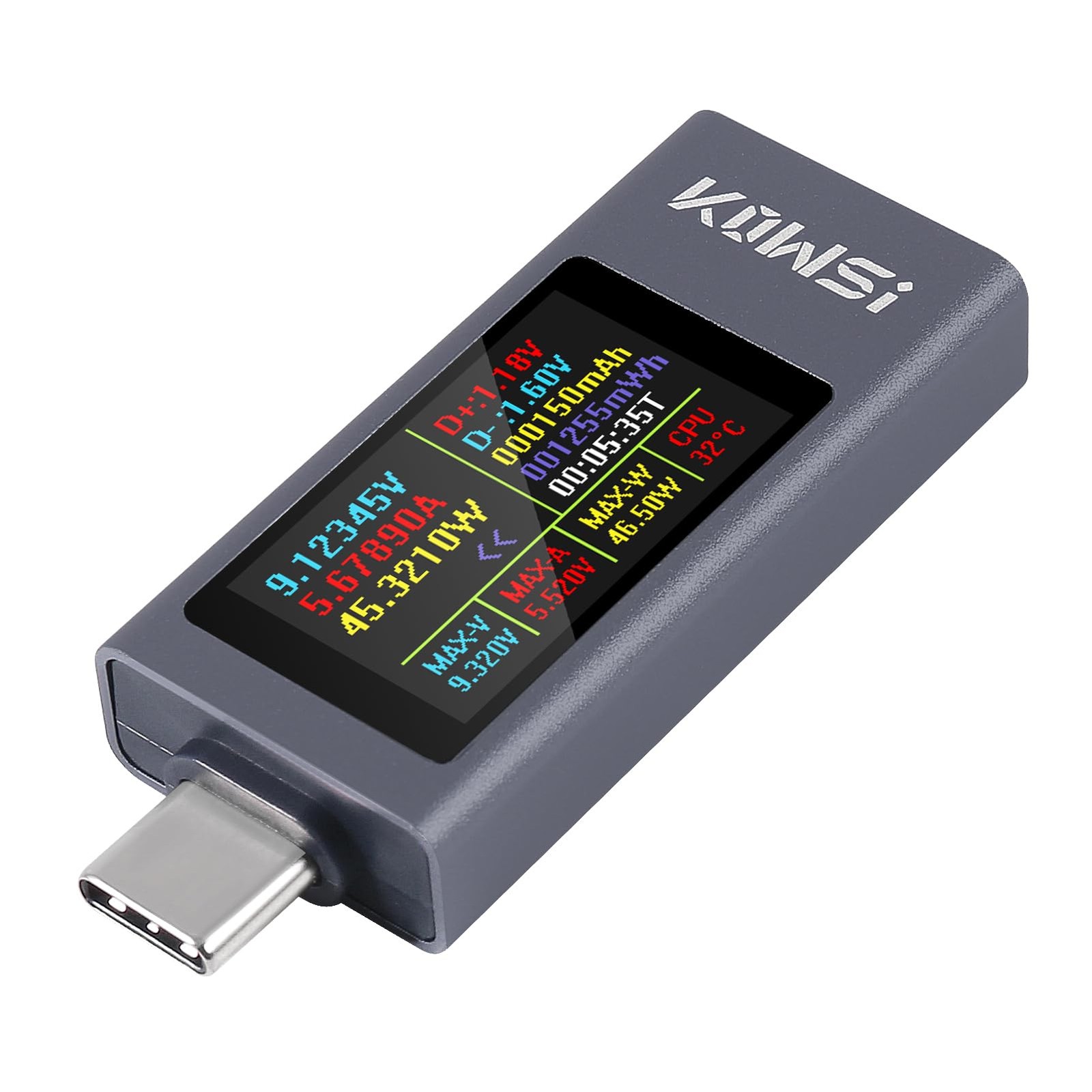 UMLIFE 1PCS USB C Tester Power Meter, 4-30V 0-12A Type-C PD Tester Digital Multi